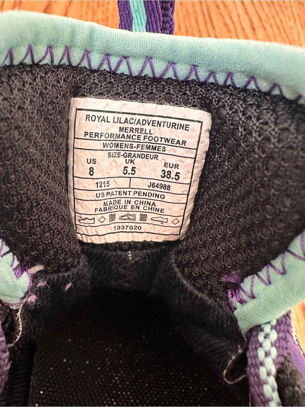 MERRELL Capra Sport Athletic Hiking Shoe J65008 Women’s 8 Royal Lilac - Picture 8 of 8